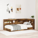 vidaXL Könyveságy Füstölt Tölgy 90x190 cm Szerelt Fa (VD3335752)