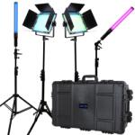 Dracast Kit Iluminare Dracast (2x DRX500RGB + 2x DRXLT400) X Series Bi-Color cu Valiza Rigida