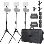 Dracast Kit Iluminare LED Dracast X Series LED240 Bi-Color On-Kamera 3 Light Kit with Injection Molded Travel Case and light stands