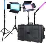 Dracast Kit Iluminare Dracast (2x DRX1000RGB + 2x DRXLT400) X Series Bi-Color cu Valiza Rigida