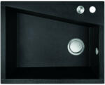Laveo GRENADA csaplyukas matt fekete mosogató automata dugókiemelős, helytakarékos szifonnal (SRG_710B) - watermarkt
