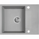 Laveo RAB MINI szürke csepptálcás mosogató helytakarékos szifonnal, csaplyuktakaró dugóval (SRF_513Y)