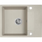 Laveo RAB MINI csepptálcás bézs mosogató helytakarékos szifonnal és csaplyuktakaró dugóval (SRF_413Y)