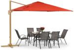 Garden Point Umbrelă de grădină Siena 3x3m din lemn cu capac roșu Garden Point (GAP1148)