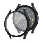 Samsung Galaxy Watch 7 (40 mm) SM-L300 / L305, Műanyag védőkeret, kijelzővédő üveggel, közepesen ütésálló, szíj nélkül, fekete
