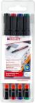 edding Markere permanente edding 141 F, corp plastic, varf rotund, 0.6 mm, 6 culori/set (ED1414)