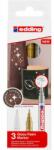 edding Marker cu vopsea edding 751, corp metalic, varf rotund, 1-2 mm, set 3 bucati, alb, auriu, argintiu (metalizat) (ED7510309)
