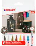 edding Set markere cu vopsea edding 750, corp metalic, varf rotund, 2-4 mm, 8 bucati (ED750899)