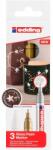 edding Marker cu vopsea edding 750, corp metalic, varf rotund, 2-4 mm, set 3 culori, alb, auriu, argintiu (ED750399)