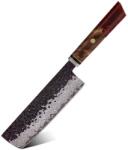  Damaskus konyhai kés Airi - Nakiri / Piros