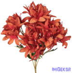  Selyemvirág 5 ágú csokor 29cm - Sötét narancssárga