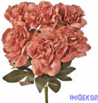  Peónia 7 ágú selyemvirág csokor 38cm - Púder barna