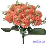  Krizantém 18 ágú selyemvirág csokor 38cm - Narancsos