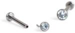  Push-in labret titánból beágyazott kővel Átlátszó8