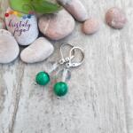 Kristály Jóga Shop Malachit, hegyikristály 8 mm-es ásvány fülbevaló