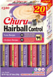 Inaba Foods INABA Churu Hairball Control Varieties, Pui și Ton, cutie recompense fără cereale pisici, limitarea ghemurilor de blană, (piure), 280g