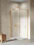 NEW TRENDY Prime Gold Brushed cabină de duș 90x90 cm semicircular auriu periat/sticlă transparentă K-3589 (K3589)