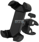 Somogyi Elektronic SA065 kerékpáros, rolleres mobiltartó, masszív tartóbilincs, biztonsági retesz, védett sarokelemek, gumi és szilikonbetétek, 18 - 45 mm kormányátmérőre - webmuszaki