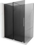 Mexen Velar, zuhany paraván tolóajtóval Walk-in 130 x 200 cm, 8mm szürke üveg, csiszolt acél, 871-130-000-43-97 (871-130-000-43-97)