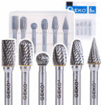 GEKO volfrám - karbid maró készlet, 6 db-os, 6 mm (G37498)