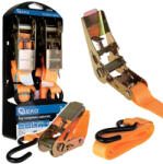 GEKO racsnis rögzítő hevederek feszítővel, 25 mm X 4, 5 m, 700 kg, 2 db-os (G03940)