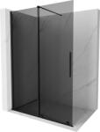 Mexen Velar, zuhany paraván tolóajtóval Walk-in 140 x 200 cm, 8mm szürke üveg, fekete matt, 871-140-000-43-70 (871-140-000-43-70)
