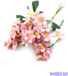  Apró virágos selyem csokor köteg 33cm - Fáradt Rózsaszín