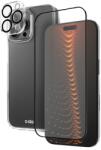 SBS készlet D3O technológiával iPhone 16 Pro Max - tok + üveg kijelző és kamera védő - átlátszó