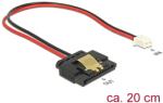 Delock Tápkábel, 2 tűs csatlakozóhüvely 1 x 15 tűs SATA-aljzat (5 V), fém, 20 cm