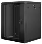 Lanberg 19'' 15U 600x600mm Fekete (Üvegajtó) Fali Rack szekrény (WF01-6615-10B)