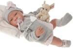 Antonio Juan Papusa bebe realist Nacida Reborn cu pernuta, cu articulatii, gri (AJ33086) Papusa