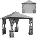 ModernHOME Kerti pavilon sátor pavilon 3x3 m 4 oldalfallal MultiGarden (1701 3X3 GREY)