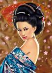 MagicArt Pictură mozaic cu diamante MagicArt: Premium -Fată japoneză drăguță, 30 x 40 cm, cu mărgele rotunde + AB (VC-TY1217)