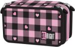 ST.RIGHT Penar cu rechizite St. Right Pink Checkered - Cu 3 fermoare (PC05) Penar