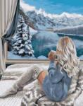 MagicArt Pictură mozaic cu diamante MagicArt -Confort de iarnă, 30 x 40 cm, cu mărgele rotunde + AB (VC-TY715)