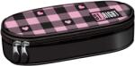 ST.RIGHT Penar oval pentru școală St. Right Pink Checkered -Cu 1 fermoar (PC01) Penar