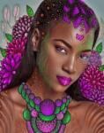 MagicArt Pictură mozaic cu diamante MagicArt: Premium - Prințesă africană, 40 x 50 cm, cu mărgele rotunde + AB (VC-TY731)