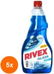 Rivex Set 5 x Rezerva Solutie pentru Geamuri Rivex, Albastru-Ocean, 1 l (ROC-5xMAG1014691TS)