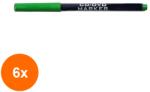 KOH-I-NOOR Set 6 x Marker Permanent Verde pentru CD sau DVD, Koh-I-Noor (HOK-6xKH-K4003-25V)