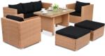 Garden Point Roma Apetito 5 technorattán kerti bútorok + 2 puffok, mézszínű (GAP418-5PU)