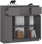 AKORD K100 Modern Komód Laminált Grafit-Szürke 6 Polcos (AKO-KOMMK1002D3SZ1PGRAPK) - platinashop