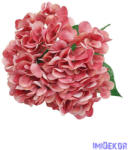  Erezett gumis szirmú hortenzia 5ágú csokor 46cm - Mályva