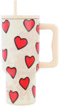 Estia Home Art Straw Tumbler XL Save the Aegean Reciclabil Pahar cu mâner Termos Oțel inoxidabil Fără BPA 900ml Tender Lace cu Pai și Mâner 01-32074 (01-32074)