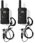 Nedis WLTK0610BK Walkie-Talkie készlet, 2 kézibeszélő 6 km-ig, 8 csatorna, 38 alcsatorna, 61 DCS kód, PTT/ VOX, LED lámp (WLTK0610BK) - digitalgo