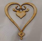  fa dekor, szív (6 db)