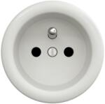 Kliklap - Retro, keret nélküli háztartási konnektor, 230 V, fehér K/ZF (KA0006)