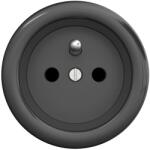 Kliklap - Retro keret nélküli otthoni konnektor 230V antracit A/ZF (KA0042)
