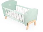 Janod Fa játék bölcső Zen Doll's Bed Janod párnával és takaróval 42 cm játékbabának (J05902)