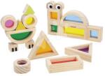 Janod Fa kockák Translucent Blocks Sensory Janod áttetsző sablonokkal 12 részes 12 hó-tól J05306 (J05306)