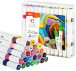 Deli Color Emotion akril marker kétvégű (ecset és kerek hegy) 24db, vízbázisú (DEC190-24)